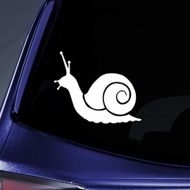 Bargain Max Decals Snail Silhouette Sticker Decal Notebook Car Laptop 5.5" (White)