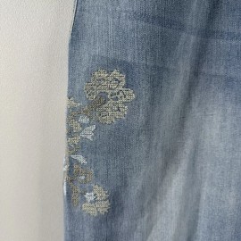 Democracy NWT Democracy Womens Ab Solution Jeans 24W Ankle Skimmer Embroidered Coastal NWT