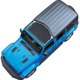 Coverspec JT JL Top Sun Shade Roof Compatible with Jeep Wrangler and Gladiator 2 or 4 Door 2018 to 2023 Sunshade Sunroof Blocks UV Wind Noise Black Mesh for Front