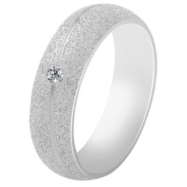 Akzent - Wedding Rings Partner Rings Engagement Rings Stainless Steel with Simili + Engraving Matte Proposal Rings Wedding Rings Friendship Rings, Stainless Steel, Simili