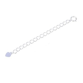 Adabele - Extensor de cadena de plata de ley real para hacer joyas, collar ajustable y tobillera, extensión de pulsera para mujeres y hombres, hipoalergénico sin níquel, 5 inch - 1pc, Plata, Sin
