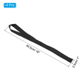 PATIKIL 16"x1" Soft Loop Tie Down Straps, 6Pcs 220lb Load Capacity 1100lb Breaking Strength Strap Loops for Securing ATV UTV Motorcycles Bikes Cargo, Black