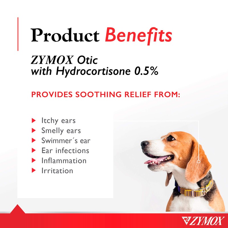 ZYMOX Enzymatic Ear Solution with 0.5-Percent Hydrocortisone, for Dog &