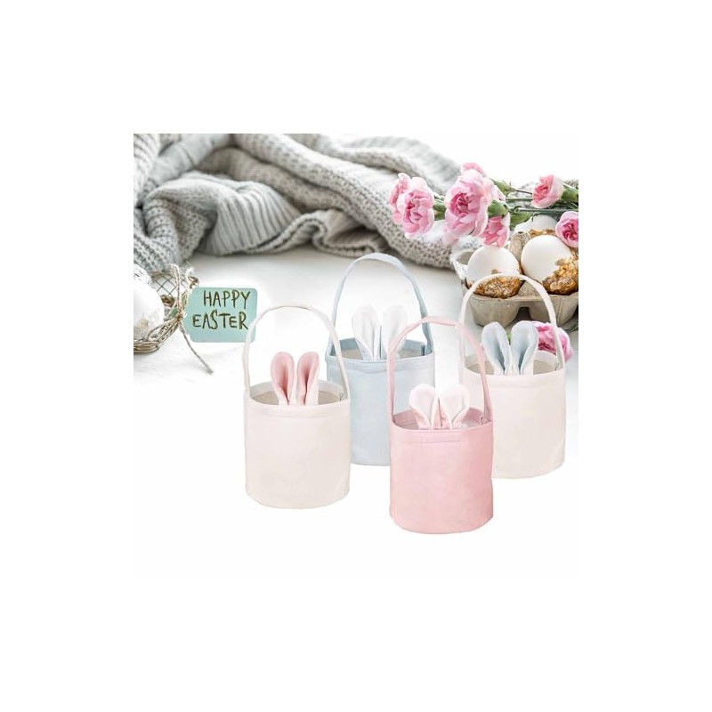 HERZWILD 4 x Easter Baskets with Handle, Easter Basket Children's