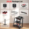 Adjustable dumbbell set, 35lbs Free Weights set with upgraded nut,