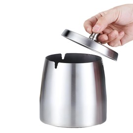 Ruayia Ashtray with Blanket, Storm Ashtray, Wind Ashtray, Stainless Steel, Storm Ashtray with Non-Slip Base, Standing Ashtray for Outdoor and Indoor Use, Large Format