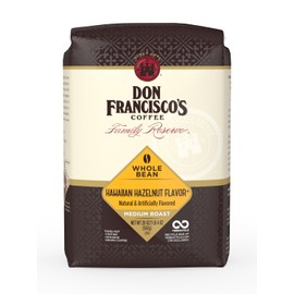 Don Francisco's Hawaiian Hazelnut Whole Bean Coffee, Medium Roast – Flavored 100% Arabica, 20 oz Bag, Premium Coffee for Drip, Pour Over & French Press