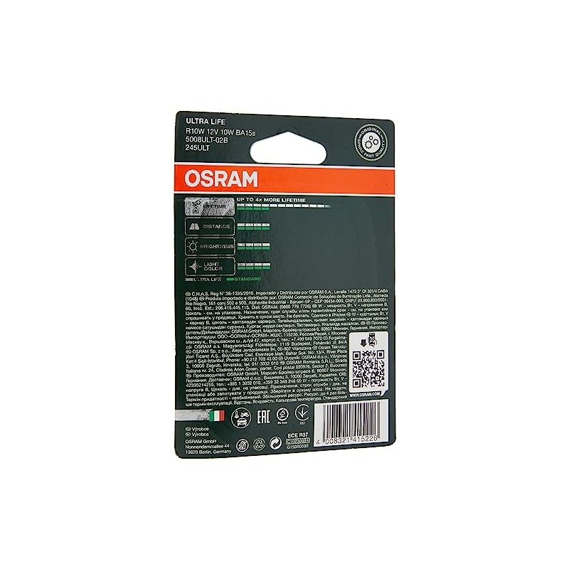 OSRAM ULTRA LIFE R10W halogen tail light, number plate light,