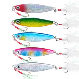 Pack of 5 Fishing Lures, Artificial Lures, Sequins, Artificial Bait, Fishing Wobbler, Swimbait, Artificial Bait, Freshwater, Saltwater Fishing Set, Fishing Accessories Set for Pike, Zander, Perch,