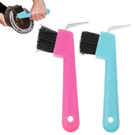 Pack of 2 Hoof Picks Horse Head Hoof Pick, Hoof Pick for Horses, with Brush 2 in 1 Hoof Scraper, Horse Care Accessories for Clean Hooves for Hoof Care, Random Colour