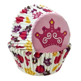 R&M International 2518 Standard Cupcake Liners for Baking, Muffins, Candy, or Hot Chocolate Bombs, Princess, Pack Of 50