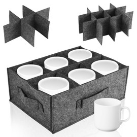 Filz Tassenhalter Camping mit 6 oder 12 Fächern Camping Geschirr Lagerung, Gläserhalter, Becherhalter Wohnmobil Geschirr Aufbewahrung, Filztasche Geschirr Tasche Camping Zubehör