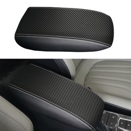 BoxCheer Armrest Box Cover for Ford Bronco Sport 2021 2022 2023 Center Console Protector Pad for Ford Escape 2020-2023 PU Leather Waterproof Mat Interior Accessories (Black Carbon Fiber)