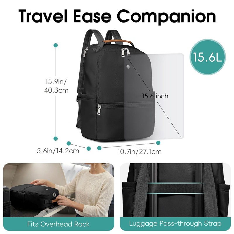 HomemeDiary Travel Backpack for Women & Men, Independent Laptop Compartment