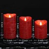 7LinRay Burgundy Flameless Candles with Remote, Real Wax Battery Operated