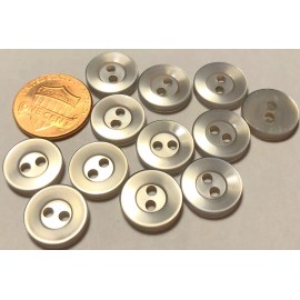Unbranded 12 Pearlized Gray Plastic Sew-through Buttons 2-hole Just Over 1/2" 13MM 10499