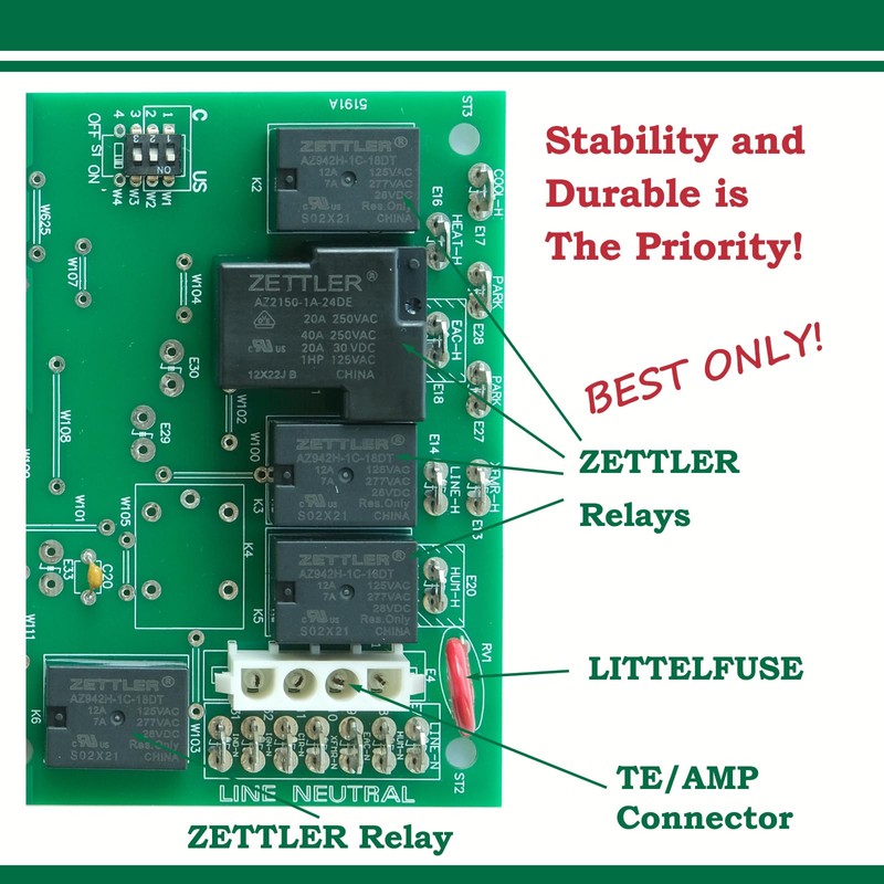 White Rodgers 50A55-3797, 50A55-474 Furnace Control Board, Replacement for Trane