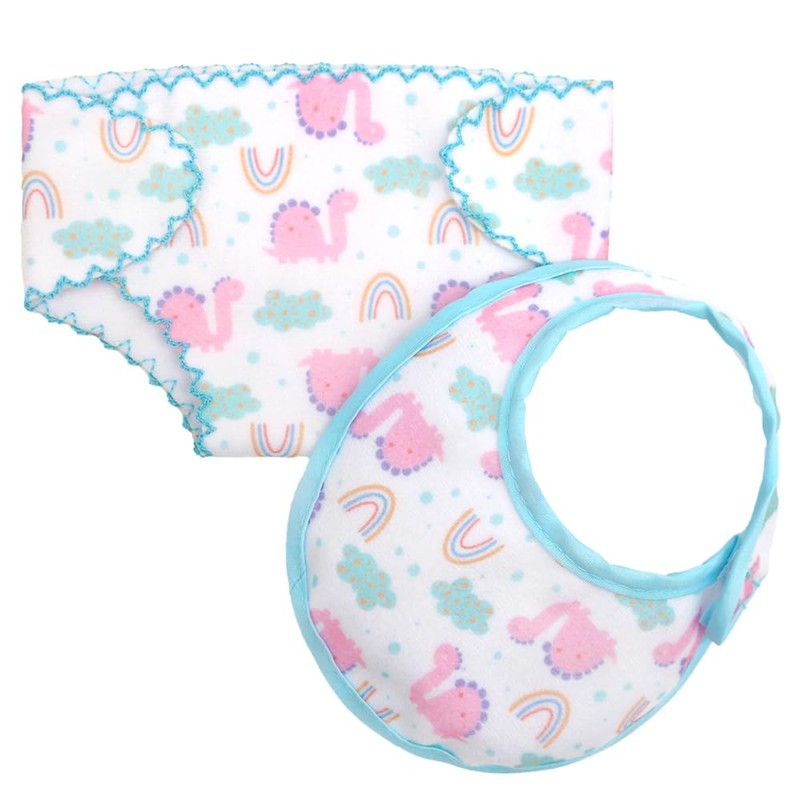 ZWOOS 8-Piece Doll Bib and Nappies for Baby Dolls, Cute