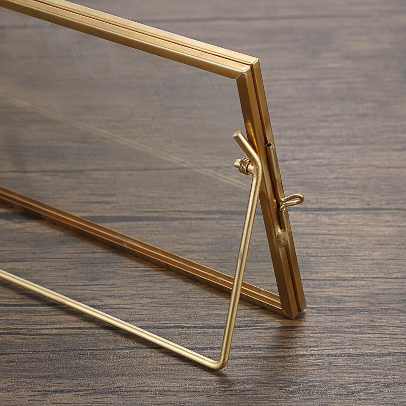 JUXYES 2 Pack Tabletop Business License Frame Brass License Certificate