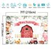 Mocsicka Boy Farm Birthday Backdrop Greenery Barnyard Animals Birthday Background