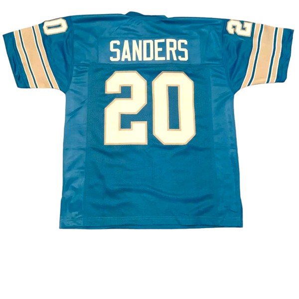 Generic Barry Sanders Blue Jersey Stitched Custom Football New No