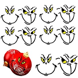 (56pcs)Grinch Christmas Decorations,3inch Grinch Stickers for Ornaments,Grinch Face Decals Sticker, DIY Grinch Ornament, Christmas Grinch Stickers for Home Project, Party Supplies