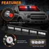 XRIDONSEN Red Emergency Visor Lights Bar Interior Windshield Strobe Lights