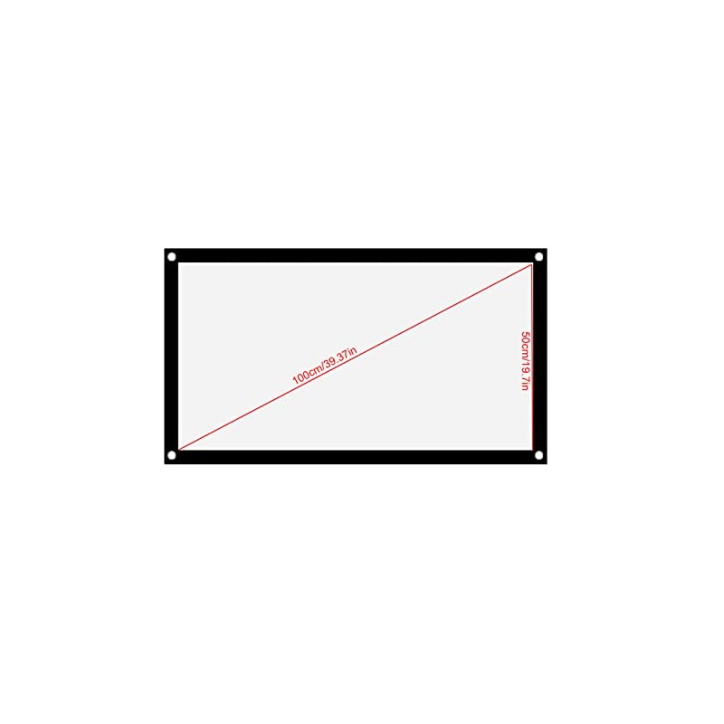 Projector Screen, 16:9 Thicken White Polyester Projector Curtain Non Crease