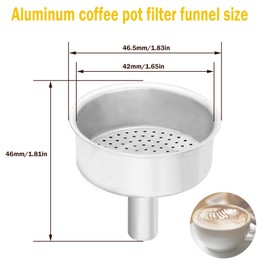 Coffee Pot Replacement Funnel Fits for Mocha Coffee Maker Pot 1-Cup,Aluminium Funnel Filter,Moka Pot Funnel Replacement(1 Pcs 1-Cup）