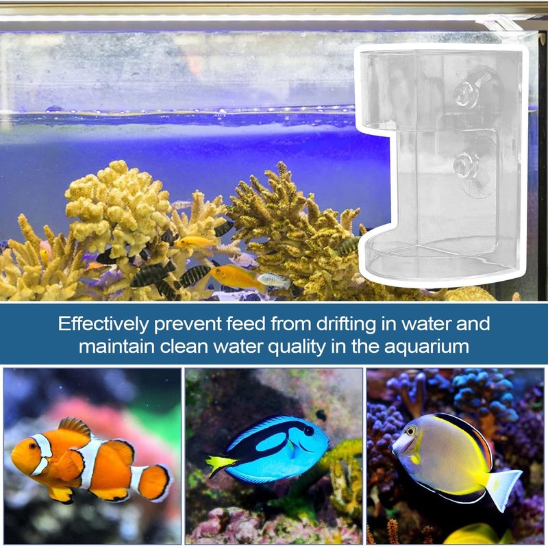 Aquarium Feeder - Clear Fish Feeders for Aquariums - Anti-Drifting