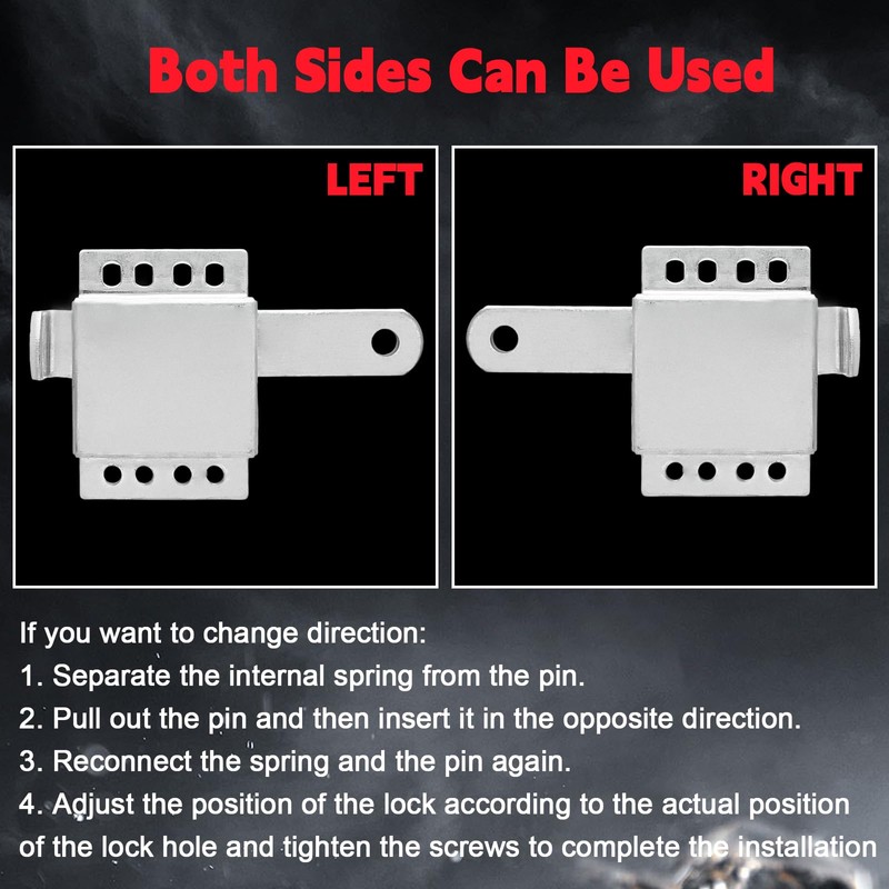 Wawory Galvanized Steel Slide Lock Locking Latch,Heavy Duty Deadlock,Durable Garage