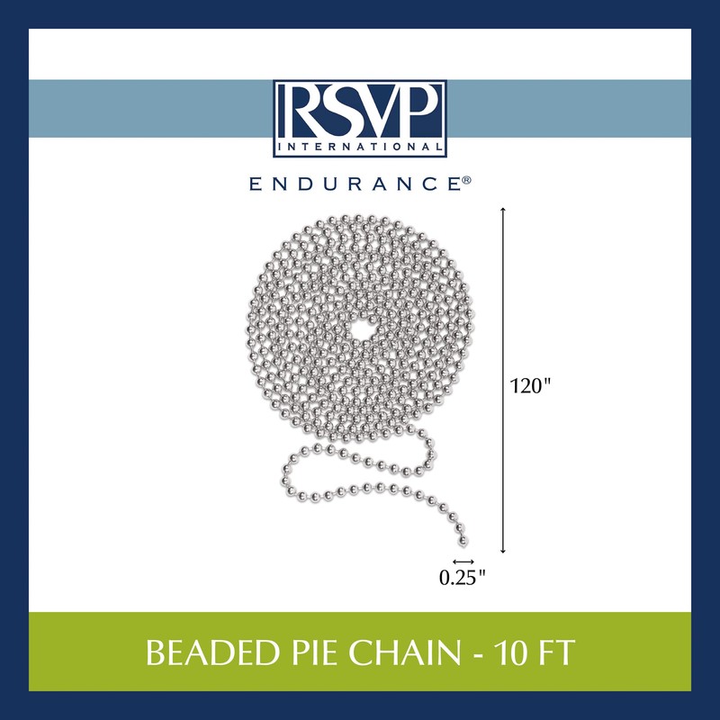 RSVP International Endurance Kitchen Collection Pastry Baking Accessories, Beaded Chain,