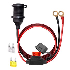 Dongge 12V/24V Expansión de socket Conector de Abrazaderas con batería Terminales de Ojal Negro y Rojo 12V Plug Socket w/Eyelets