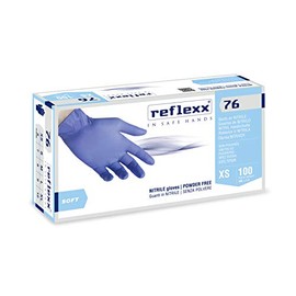 Reflexx pulverfreie Nitrilhandschuhe, Gr. 3,5, L, hellblau, 100