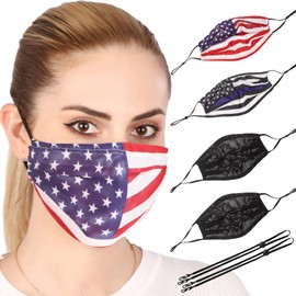 Wild & Bold 4Pcs Breathable Mesh Face Mask for Women and Youth with neck strap Resuable Washable Comfortable For Party Indoor and Outdoor Sport Cloth Mask with Adjustable Earloop (Love)