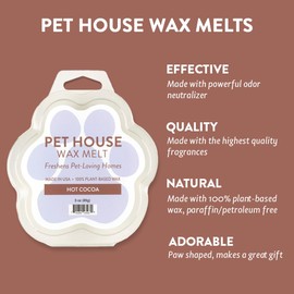 One Fur All Pet House Wax Melts - Hot Cocoa Pack of 2 - Pet Odor Eliminating Wax Melts - Long-Lasting Scented Wax Melts - Pet-Friendly Wax Melts - Natural Wax Melts