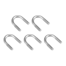 QUARKZMAN 0.67 Inch U-Bolts x 5 Pieces Round Stainless Steel M6 15 mm Thread Length U Bolt for Boat Trailer [Silver Ton]