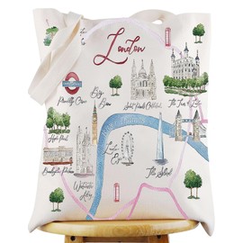 WZMPA London City Map - Bolsa de cosméticos de Londres, regalo de viaje de Londres, relación de larga distancia, maquillaje con cierre, bolsa para familiares y amigos, Bolso London, Bolsa de cosméticos