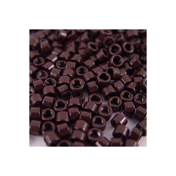 250 PCS 4 mm Dark Brown Color Screw Thread Micro Ring Beads Locks for I Tip Stick Feather Human Hair Extensions