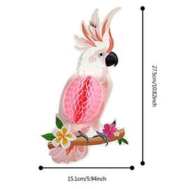 12 Pieces Parrot Honeycomb Hanging Decorations,Vankcp Hawaiian Summer Beach Birthday Tropical Birds Party Paper Cutouts for Home Classroom Supplies Jungle Luau Party