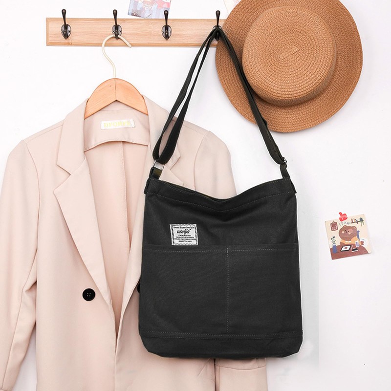 VEAGIA Tote Bag, Canvas, Shoulder Bag, A4, Large Size, Canvas