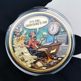 Rise Above Chaos and Adversity Challenge Coin Humorous Office Life Coin