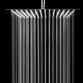 Lordear 16 Inch Rainfall Shower Head Solid Square Ultra Thin 304 Stainless Steel Polish Chrome Rain Shower Head,Waterfall Full Body Coverage with Silicone Nozzle