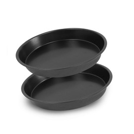 Kslong iolmz 2 Kitchen Metal Pizza Plates Round Baking Model Pizza Shop DIY Baking Tools Non-Stick Baking Mould Chassis Bakeware Pans 8 Inch Black