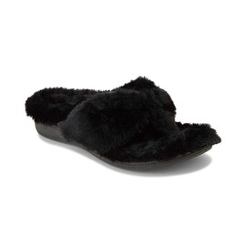 Vionic Women's Indulge Gracie Thong Plush Slipper - Toe-Post Slippers with Concealed Orthotic Arch Support