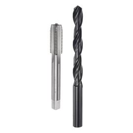 uxcell Metric Tap and Drill Bit Set, M12 x 1.5 Thread Tap & 10.5mm Black Oxide Twist Drill Bit, Straight Flute Tap Tapping Threading Repair Tool Kit