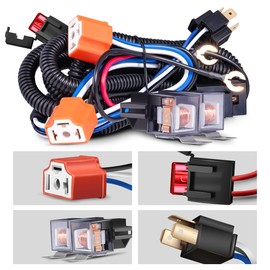 BAOLICY H4 Relay Wiring Harness Kit 1SET for 5x7 7x6 H6054 Headlights Heat Ceramic Wiring Harness H4 9003 Relay Harness Compatible with to-yota 95-97 Tacoma 88-95 Pickup Fix Dual Ground Problem