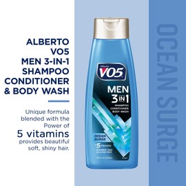 VO5 Mens 3-IN-1 Shampoo Conditioner and Body Wash - 12.5 Oz - Ocean Surge - 5 Essential Vitamins to Help Nourish and Hydrate Your Hair and Skin- Vitamin A, H, C, B5 and B3