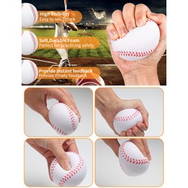 6 PCS Soft Foam Baseballs, 6cm Mini Baseballs for Teenager, Sports Squeeze Balls for Practice Training, Professional Outdoor Foam Baseballs, Portable Indoor Training Stress Balls for Beginners