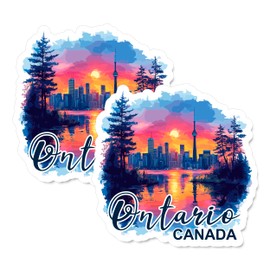 Ontario Province Canada Magnet 4 inch 2 Pack Vinyl for Souvenir Gift Refrigerator Fridge Dishwasher ID44999